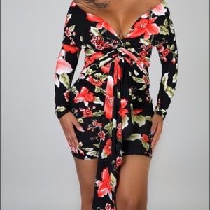 Long Sleeve Flower Dress